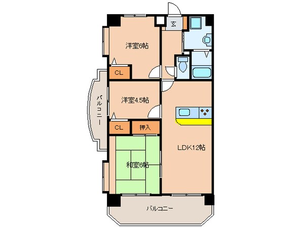 エミネント西新の物件間取画像